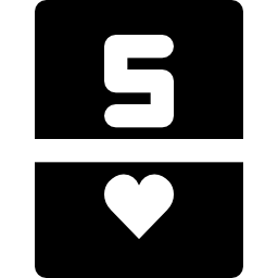 cinq de cœur Icône
