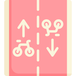 pista ciclabile icona