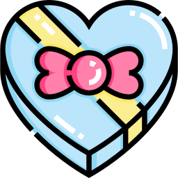 caja corazón icono