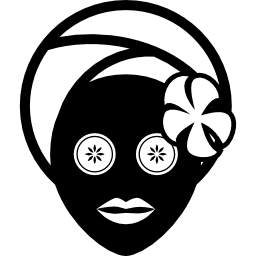 mascarilla facial con flor en spa icono