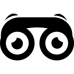 binoculares con ojos icono