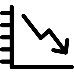 graphique médical avec ligne descendante Icône