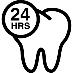 Dentist assistance 24 hours a day icon
