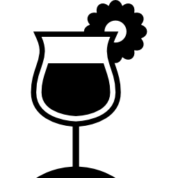 cocktailglas-seitenansicht mit fruchtscheibe an der grenze icon