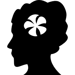 sylwetka głowy kobiety z kwiatem w spa ikona