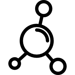esferas conectadas por líneas icono