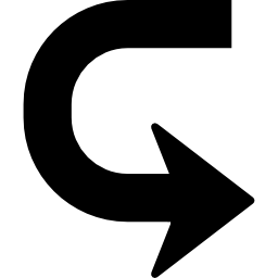 flecha en forma de u para girar icono