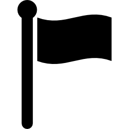 Flag signal in black cloth on a pole icon