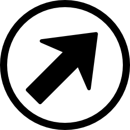 flecha hacia arriba a la derecha en un círculo icono