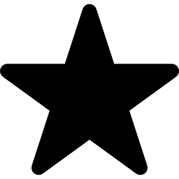 Star in black of five points shape icon