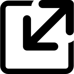 freccia di ridimensionamento all'interno di un simbolo di interfaccia quadrato icona