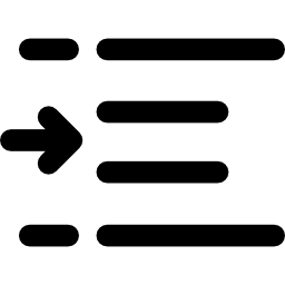 simbolo dell'interfaccia di aumento del rientro icona