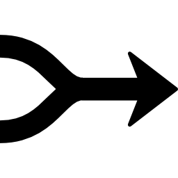 pijlen worden samengevoegd en wijzen naar rechts icoon
