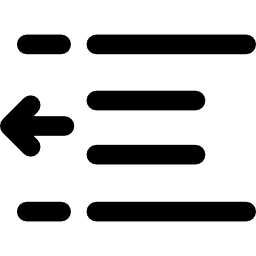 Indent decrease symbol icon