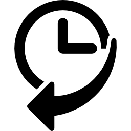 navigatiegeschiedenis-interface symbool van een klok met een pijl icoon