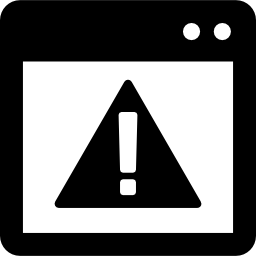 Предупреждающее окно с восклицательным знаком внутри треугольника иконка