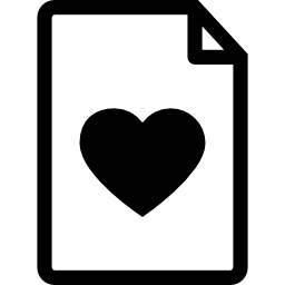 documentos com o símbolo do coração Ícone