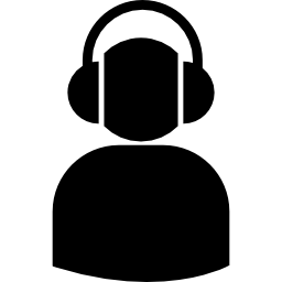 User with headphones icon