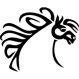 Horse with beautiful hair lines icon