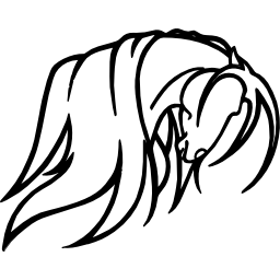Horse head covered with horsehair icon