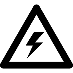 warning voltage sign of a bolt inside a triangle icon