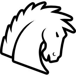 paard geschetst hoofd icoon