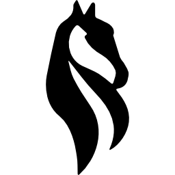 Horse head with long horsehair icon