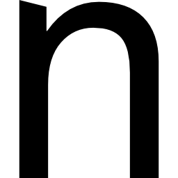 carattere lettera n minuscolo icona