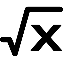 pierwiastek kwadratowy z formuły matematycznej x ikona