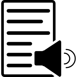 document avec haut-parleur Icône