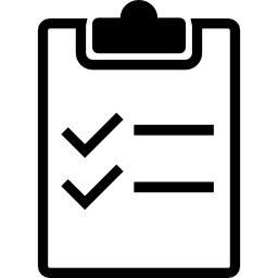 Clipboard variant with lists and checks icon