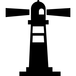 Lighthouse with flashing lights icon