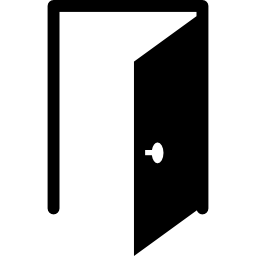 porte ouverte avec bordure Icône