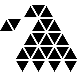 Witch hat of triangles icon