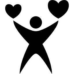 Человек с двумя сердцами иконка