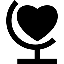 Heart globe icon