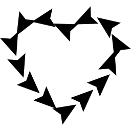 Heart spin of small triangular arrows icon