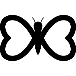 Butterfly with wings like hearts icon