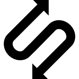 flecha con dos puntos en forma de s icono
