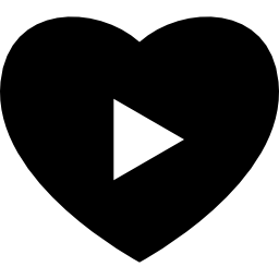 Heart play button icon