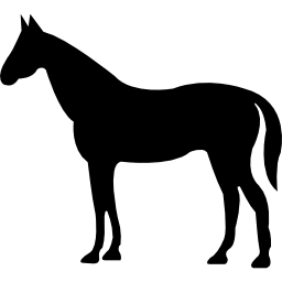 silueta de vista lateral de caballo tranquilo icono