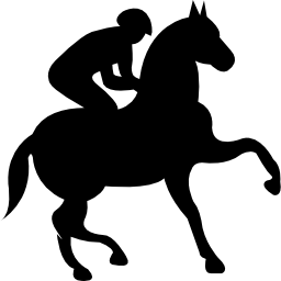 Horse turning with jockey icon