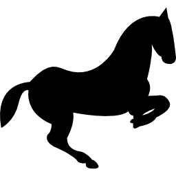Jumping horse with foot bend icon