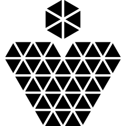 Heart pendant of small triangles icon