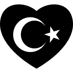 bandera del corazón de turquía icono