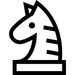 esquema de pieza de ajedrez de caballero icono
