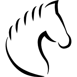 contorno de cabeza de caballo con líneas de crin icono