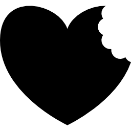 Heart with bite icon