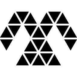 veelhoekige symmetrische vorm van kleine driehoekjes icoon