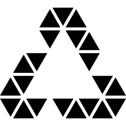 Многоугольный треугольный символ корзины иконка